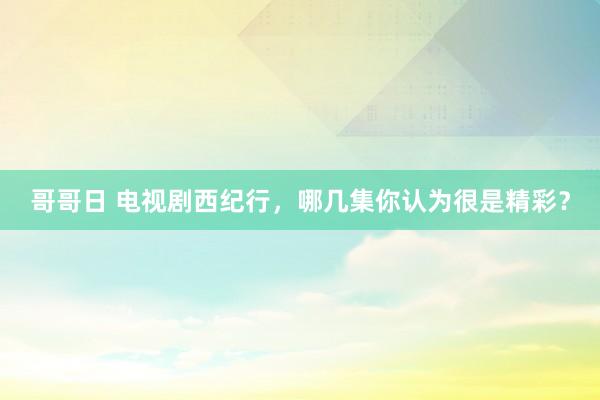 哥哥日 电视剧西纪行,哪几集你认为很是精彩?