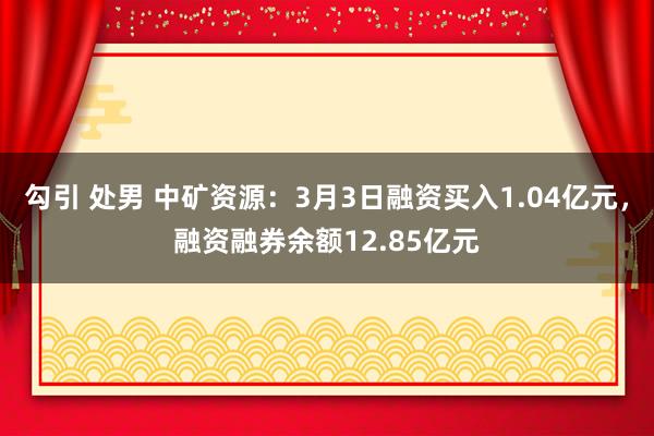 勾引 处男 中矿资源：3月3日融资买入1.04亿元，融资融券余额12.85亿元