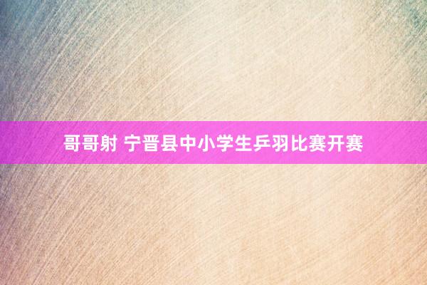 哥哥射 宁晋县中小学生乒羽比赛开赛