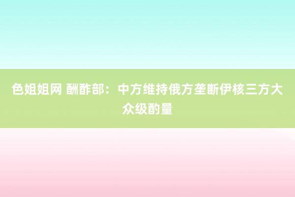 色姐姐网 酬酢部：中方维持俄方垄断伊核三方大众级酌量