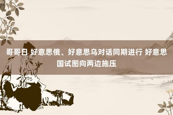 哥哥日 好意思俄、好意思乌对话同期进行 好意思国试图向两边施压
