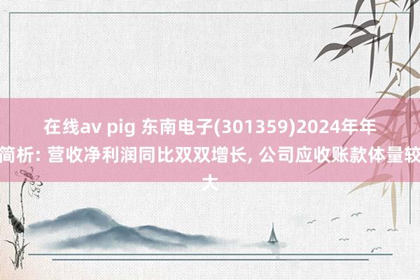 在线av pig 东南电子(301359)2024年年报简析: 营收净利润同比双双增长， 公司应收账款体量较大