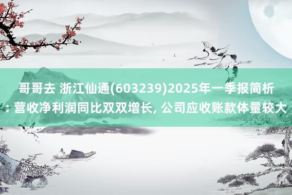 哥哥去 浙江仙通(603239)2025年一季报简析: 营收净利润同比双双增长， 公司应收账款体量较大