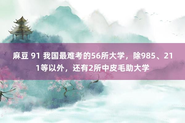 麻豆 91 我国最难考的56所大学，除985、211等以外，还有2所中皮毛助大学